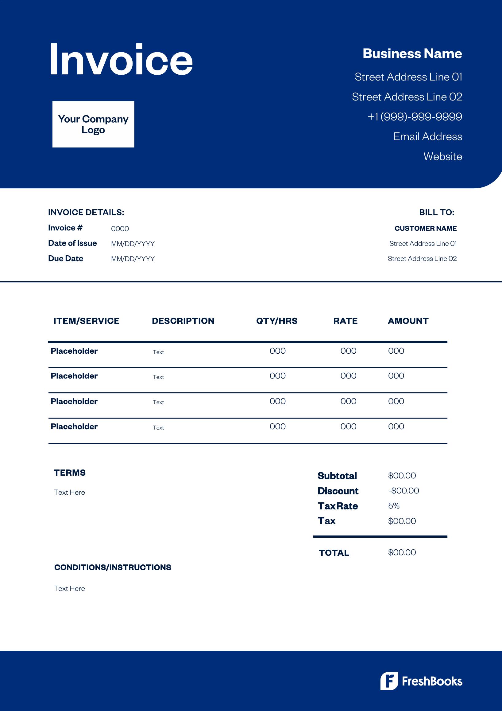 Invoice Template Form