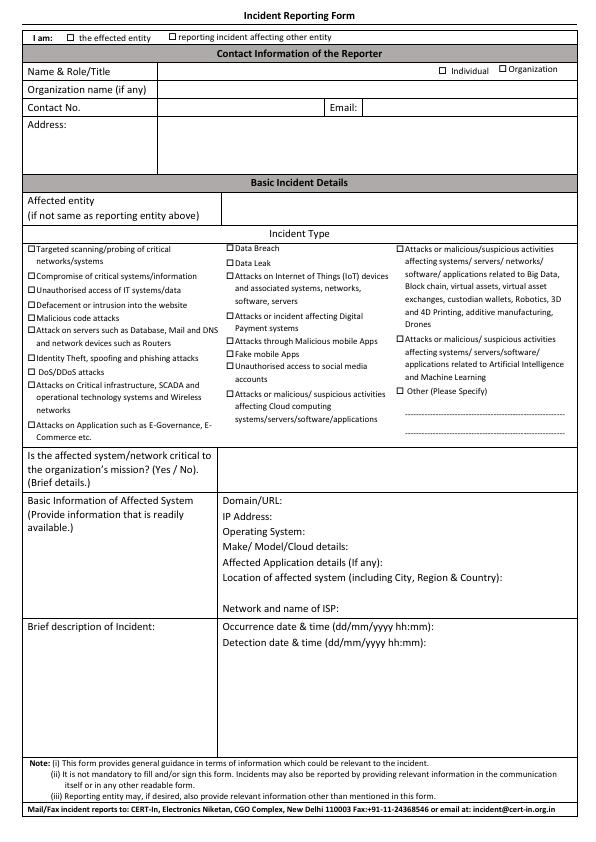 Incident Report Form